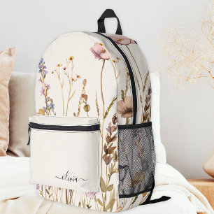 Mochila Impresa Nombre del guión del Personalizado del patrón flor