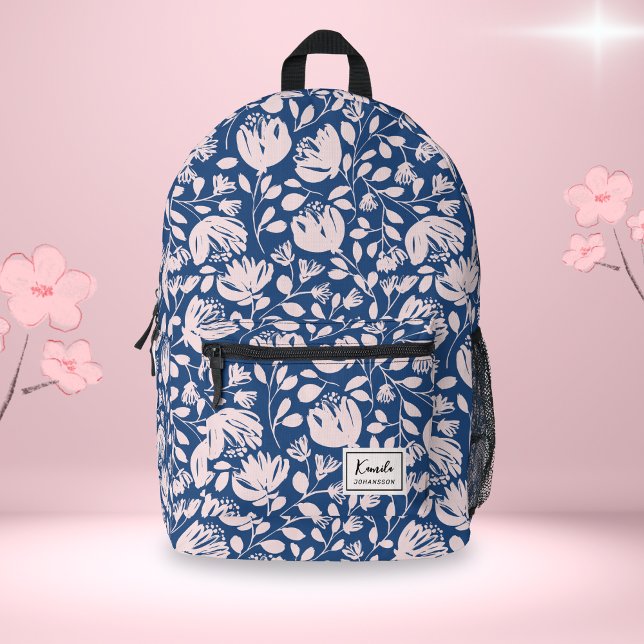 Mochila Impresa Nombre del guión del Personalizado floral de abstr (Subido por el creador)
