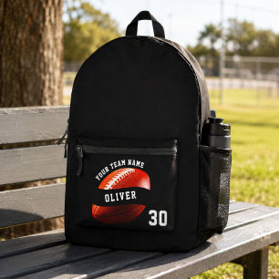 Mochila Impresa Nombre del jugador de fútbol Número Nombre del equ