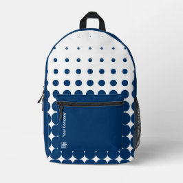 Mochila Impresa Nombre del logotipo de la compañía Halftone Blue W