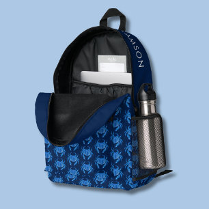 Mochila Impresa Nombre del patrón de cangrejo azul