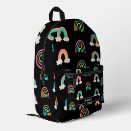 Mochila Impresa Nombre del Personalizable del patrón arcoiris mode