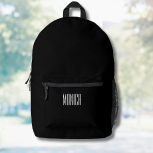 Mochila Impresa Nombre informal en blanco y negro