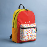 Mochila Impresa Nombre personal Gumball de color arcoiris inicial<br><div class="desc">Mochila impresa con motivos retro de caramelo de color arcoiris con personalización opcional.</div>