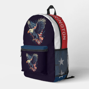 Mochila Impresa Nombre personalizado Águila americana