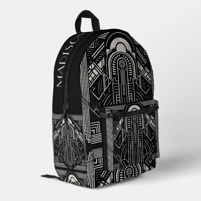 Mochila Impresa Nombre personalizado Art Deco (Esquina izquierda trasera)