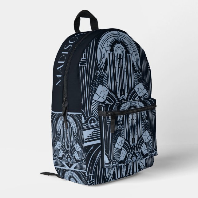 Mochila Impresa Nombre personalizado Art Deco (Esquina izquierda trasera)