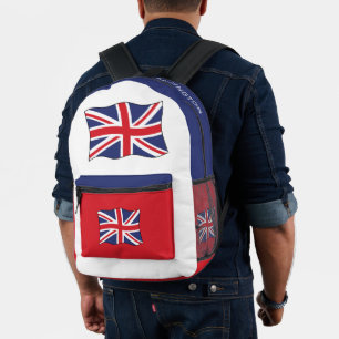Mochila Impresa Nombre personalizado Bandera de Reino Unido