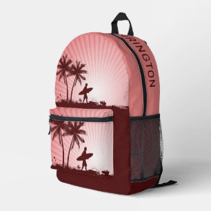 Mochila Impresa Nombre personalizado Beach Surfer