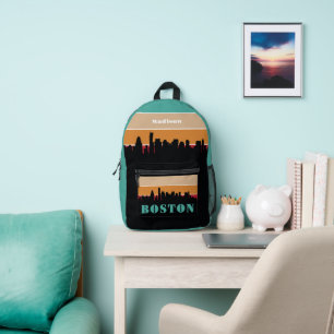 Mochila Impresa Nombre personalizado Boston Massachusetts