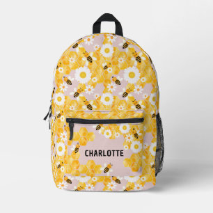 Mochila Impresa Nombre personalizado Bumble abejas honeycomb escol
