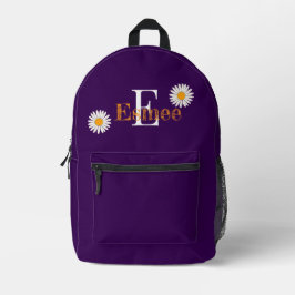 Mochila Impresa nombre personalizado cerezo lacado morado con marg