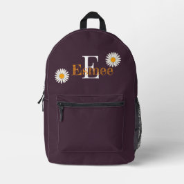 Mochila Impresa nombre personalizado cerezo lacado morado con marg