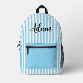 Mochila Impresa Nombre personalizado con escritura en azul y blanc