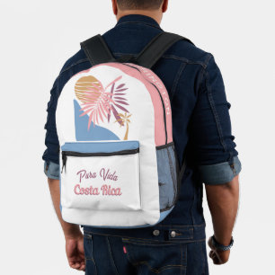Mochila Impresa Nombre personalizado Costa Rica Motto Pura Vida