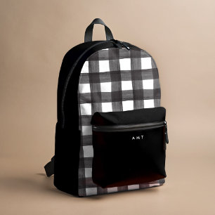Mochila Impresa Nombre personalizado de color de agua de Gingham n