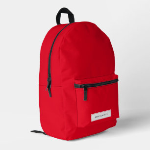 Mochila Impresa Nombre personalizado de color rojo sólido mínimo m