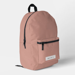 Mochila Impresa Nombre personalizado de color sólido rosado oscuro