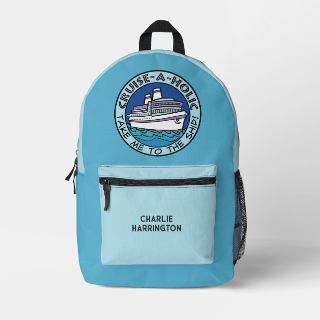 Mochila Impresa Nombre personalizado de Cruise-A-Holic (Anverso)