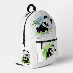 Mochila Impresa Nombre personalizado de Cute Pandas
