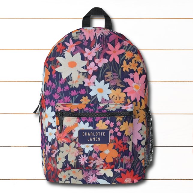 Mochila Impresa Nombre personalizado de las flores silvestres colo (Subido por el creador)