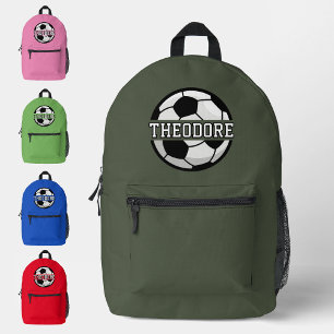 Mochila Impresa Nombre personalizado de los chicos Fútbol Verde Gu