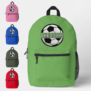 Mochila Impresa Nombre personalizado de los chicos Fútbol Verde Gu