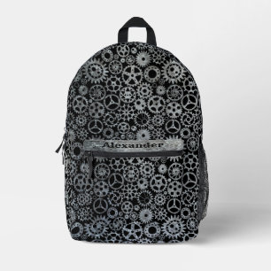 Mochila Impresa Nombre personalizado de los engranajes de bronce d