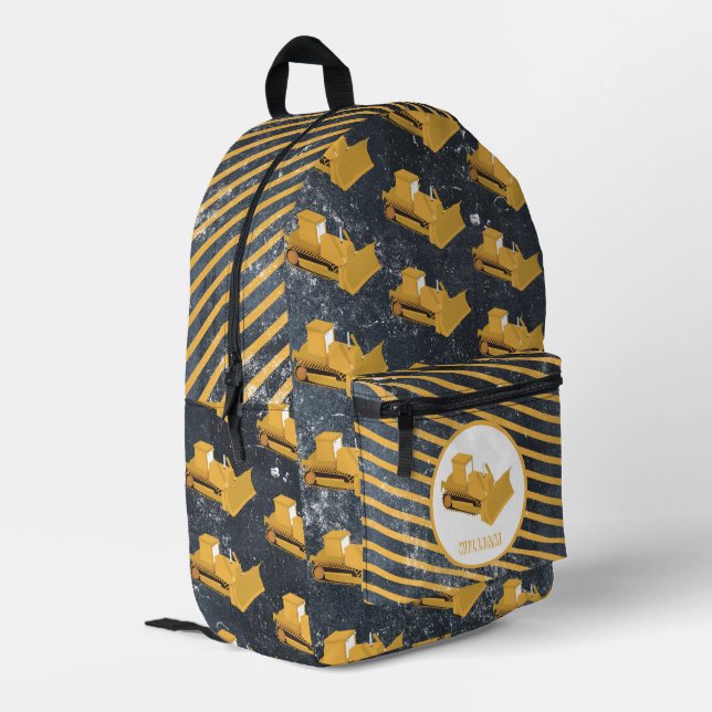 Mochila Impresa Nombre personalizado de los muchachos de construcc (Esquina izquierda trasera)