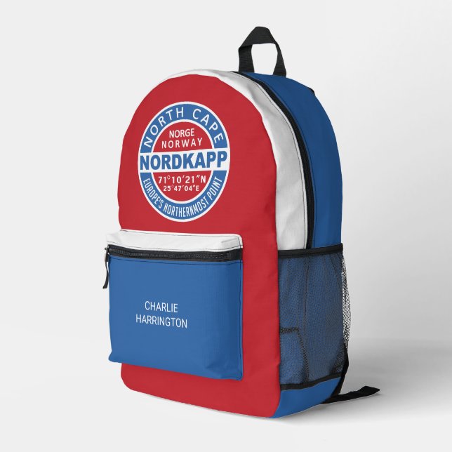 Mochila Impresa Nombre personalizado de Noruega de NORDKAPP (Esquina derecha trasera )
