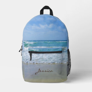 Mochila Impresa Nombre personalizado de playa y mar
