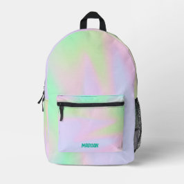 Mochila Impresa Nombre personalizado del holograma de arcoiris pas