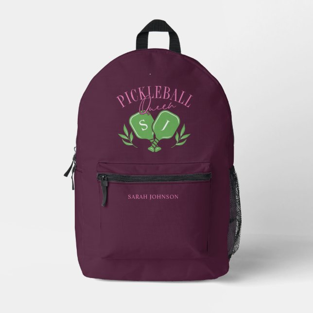 Mochila Impresa Nombre personalizado del logotipo de la reina de l (Anverso)