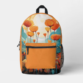 Mochila Impresa Nombre personalizado del naranja de amanecer de Po