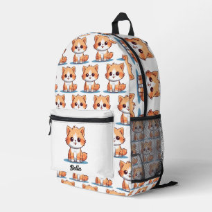 Mochila Impresa Nombre personalizado del patrón de gatito Kitty