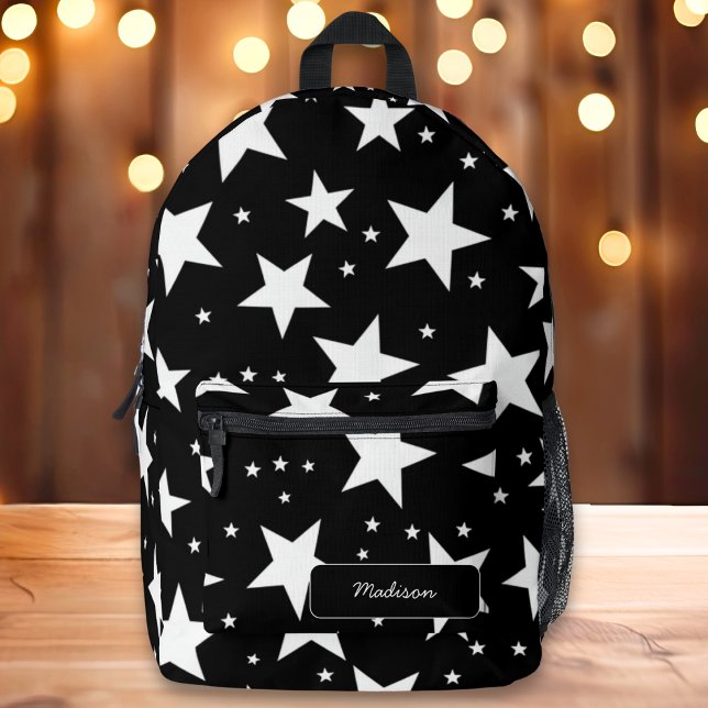 Mochila Impresa Nombre personalizado del prefijo de estrella negra (Subido por el creador)