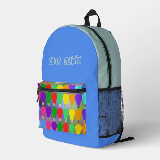 Mochila Impresa Nombre Personalizado Diversión Elegante Bombillas  (Esquina derecha trasera )
