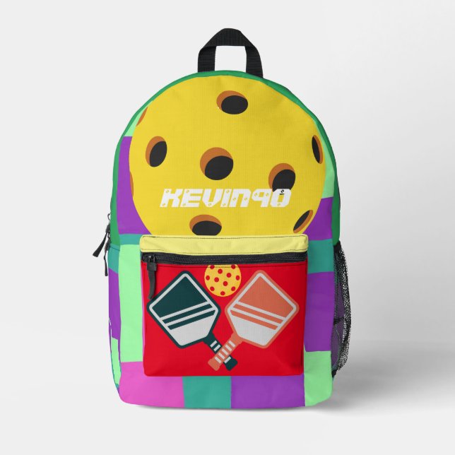 Mochila Impresa Nombre personalizado diversión multicolor Balonman (Anverso)