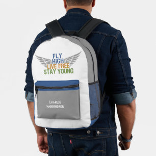 Mochila Impresa nombre personalizado FLY HIGH