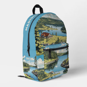 Mochila Impresa Nombre personalizado Ilustraciones naturales de Fi