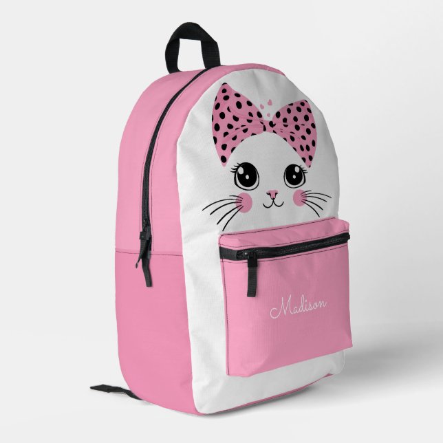 Mochila Impresa Nombre personalizado Kitten (Esquina izquierda trasera)