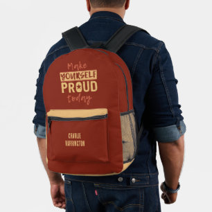 Mochila Impresa Nombre personalizado "Make Yourself Proud"