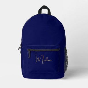 Mochila Impresa Nombre personalizado minimalista azul