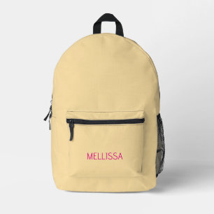 Mochila Impresa Nombre personalizado minimalista crema 