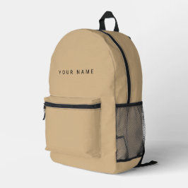 Mochila Impresa Nombre personalizado Minimalista del camello, text