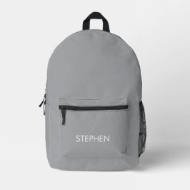 Mochila Impresa Nombre personalizado minimalista gris