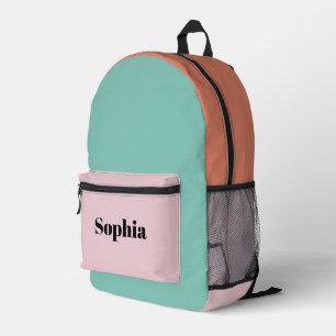 Mochila Impresa Nombre Personalizado Moderno Colorido
