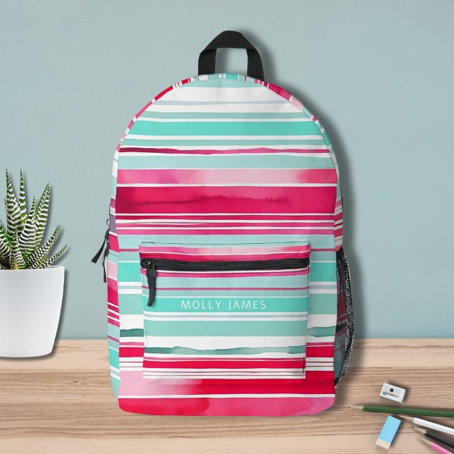 Mochila Impresa Nombre personalizado moderno de Cyan Magenta de la (Subido por el creador)
