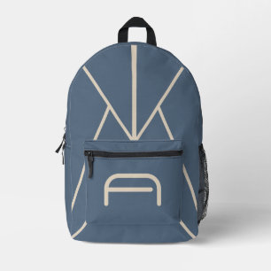 Mochila Impresa Nombre Personalizado Moderno Gráfico Azul Real 