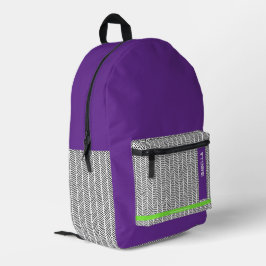 Mochila Impresa Nombre personalizado moderno morado | Personalizad